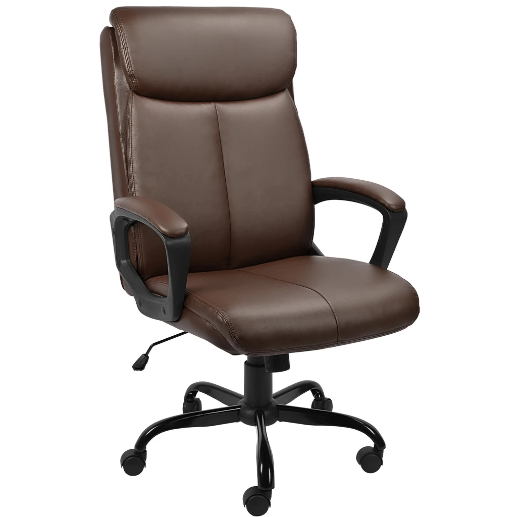 BASETBL F005T Executive PU Leather Office Chair Brown
