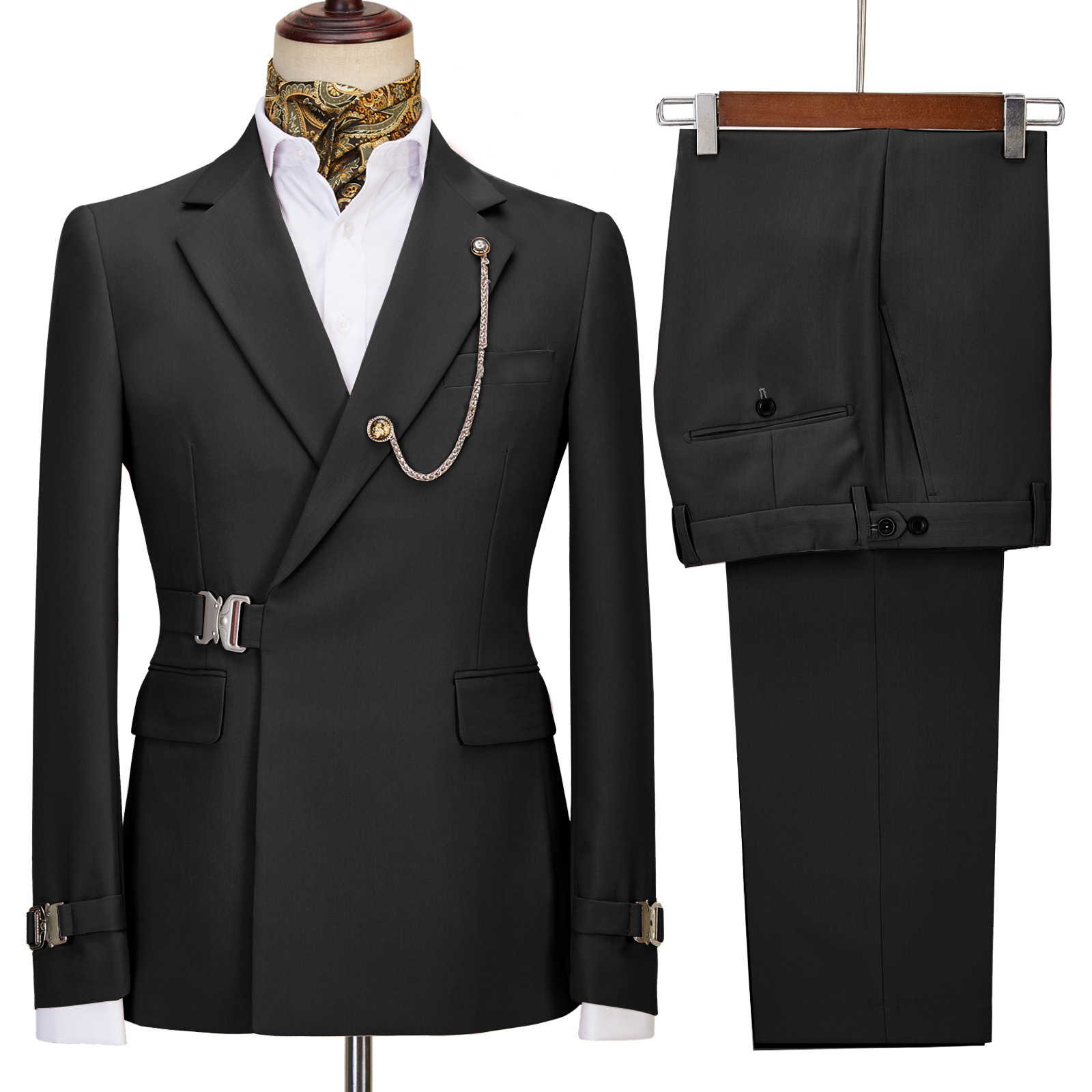 Bespoke Notched Lapel Slim Fit Prom Men Suit s
