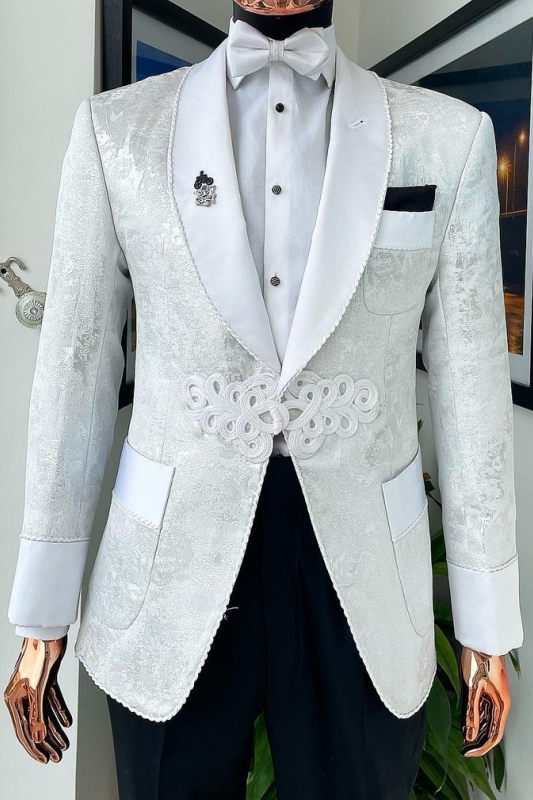 White Custom Wedding Suits with Shawl Lapel - 2 Pieces main image 0