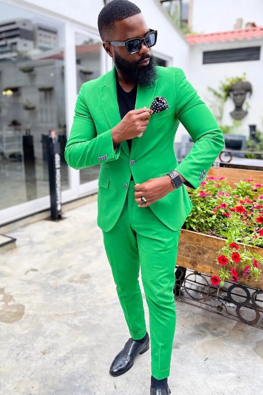 Abraham Chic New Arrival Green Single Breasted Prom Suits For Men