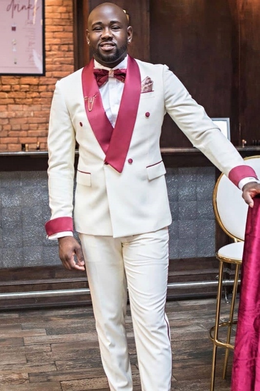 Men's 2 Piece Suit, Coral, Fuchsia, Belted Design, Costume