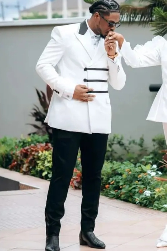 Chic Caramel Peaked Lapel 3 Piece Prom Suit main image 1
