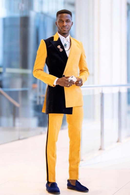New Arrive Yellow Prom Attire for Guys with Shawl Lapel main image 0