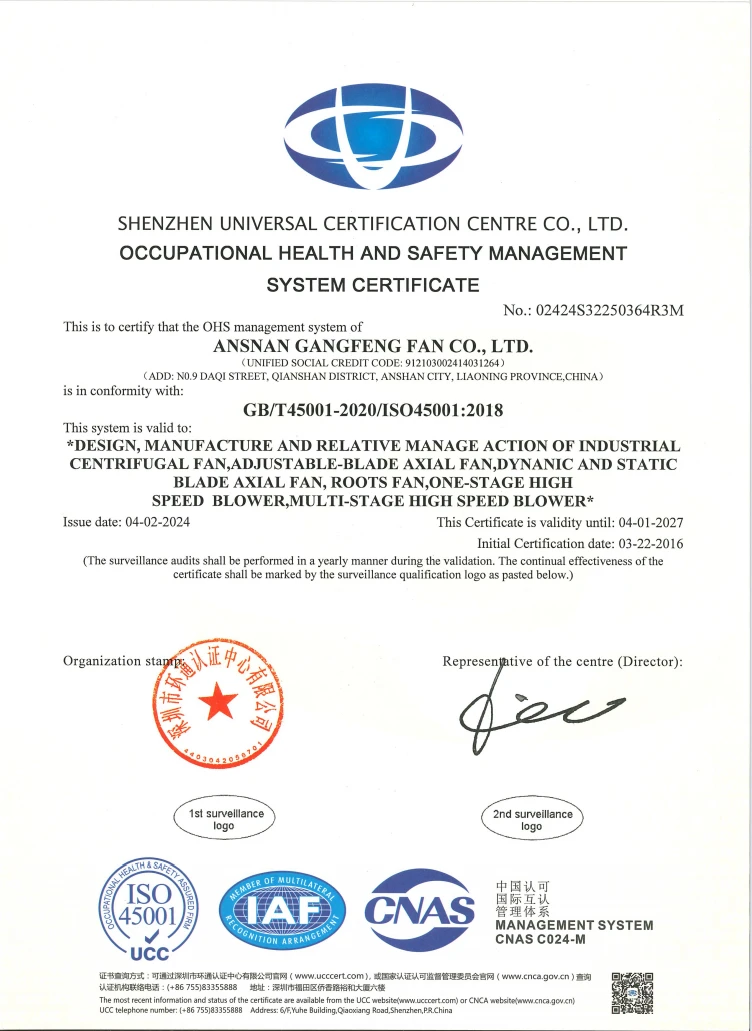 ISO occupational health certificate