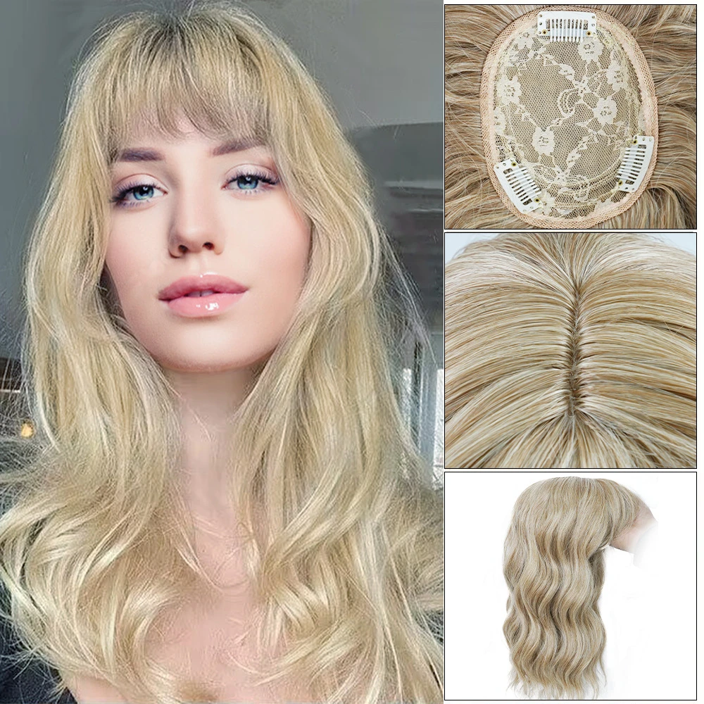 Synthetic Women Wig With Airy Bangs and Water Wave Short Curly Hair