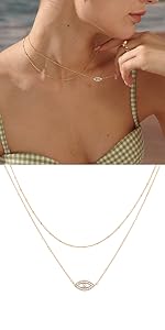 layered eyes necklace