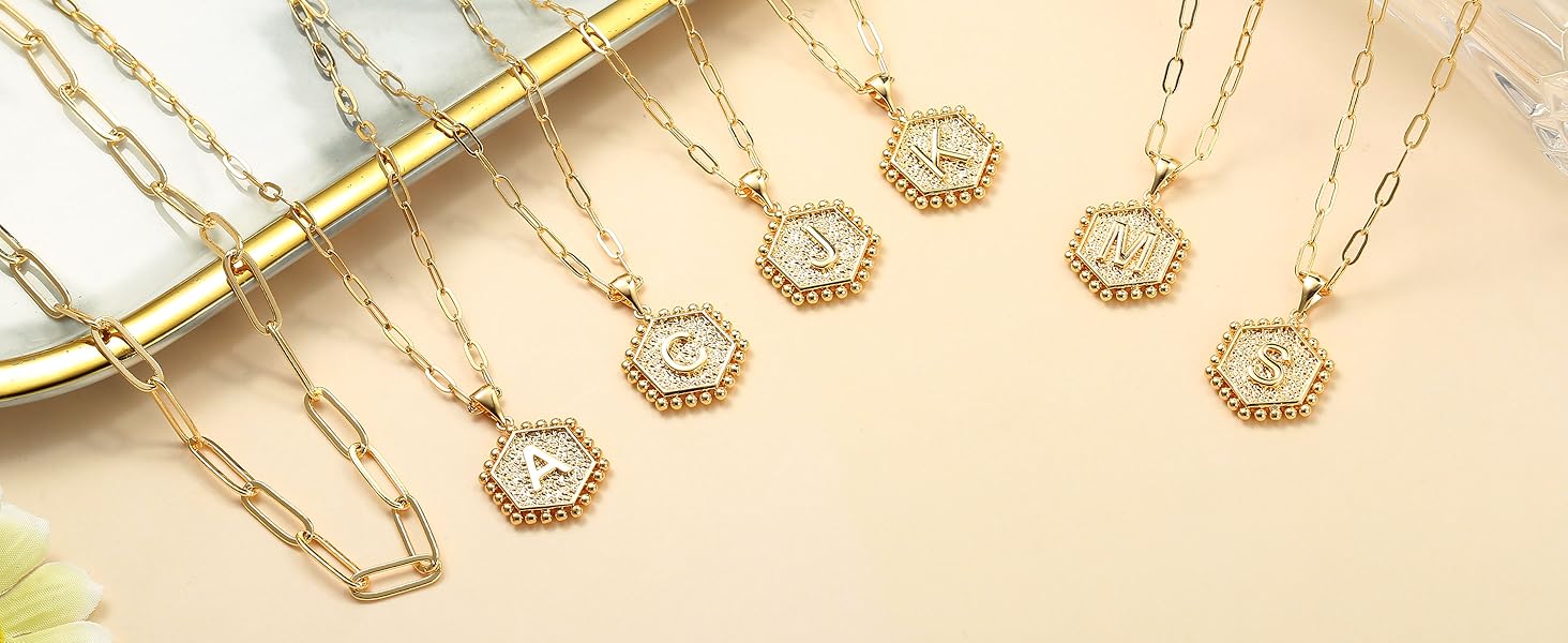 Initial necklaces for women