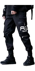 XYXIONGMAO Men&#39;s Black Fashion Tactical Streetwear Techwear Joggers Hip Hop Streetwear Sweatpants...