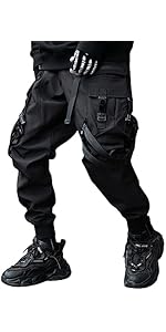 XYXIONGMAO Men&#39;s Techwear Pants Japanese Streetwear Goth Black Cargo Pants Men Jogger Fashion Tri...