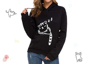 black hoodie for women girls