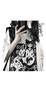 Gothic Women&#39;s T-Shirt Aesthetic Loose Women&#39;s T-Shirt 