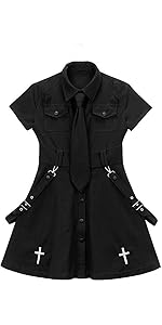 Goth Dress Punk Gothic Harajuku Summer Black Mini Dress