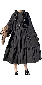 Gothic Dress Women Harajuku Gothic Kawaii Dress Cute Long Sleeve