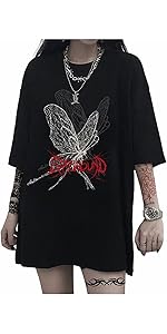 Goth Harajuku Kawaii Print T-Shirt Y2K Casual Streetwear