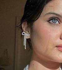 silver bow earring