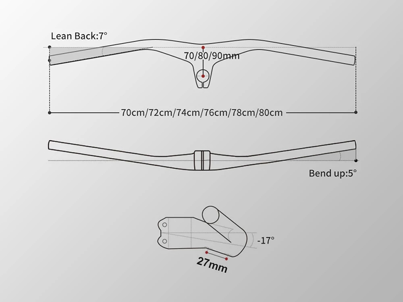 degree 17 carbon bicycle handlebar