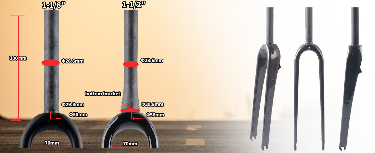 28.6mm Straight/Tapered  Tube Forks
